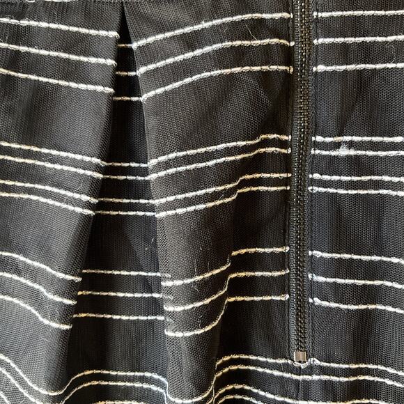 Bcbgeneration Women Dress 10 Black Striped Fit & Flare Zipper Sleeveless - Picture 10 of 10